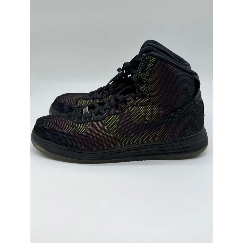 Nike Lunar Force 1 High‎ Black Iridescent Mesh Sneakers  Mens 12